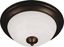 Oil Rubbed Bronze 3-Light Marble Glass Flush Mount