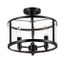 Sentinel Satin Nickel and Black Clear Glass Semi-Flush Mount Light