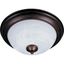 Essentials Satin Nickel 2-Light Flush Mount with Marble Glass