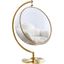 Contemporary Luna Gold Metal & White Faux Fur Acrylic Swing Chair