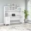 Somerset Transitional White 72" Office Desk with Hutch and Drawers