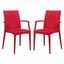 Modernist Red Weave Indoor/Outdoor Dining Chair Set of 2