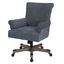 Contemporary Navy Fabric Task Chair with Brushed Grey Wood Base