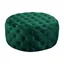 Percy Luxe Green Velvet Tufted Round Footstool Ottoman