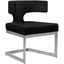 Luxurious Black Velvet Upholstered Dining Chair with Chrome Metal Base