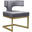 Alexandra Gray Velvet Dining Chair with Gold Metal Base