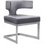 Sumptuous Grey Velvet & Chrome Metal Dining Chair