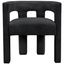 Athena Minimalist Black Boucle Upholstered Arm Chair