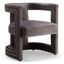 Blair Grey Velvet Barrel Accent Chair with Wood Frame