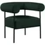 Blake Green Boucle Fabric and Metal Accent Chair