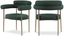 Blake Green Upholstered Arm Chair with Metal Frame