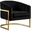 Elegant Carter Black Velvet Gold-Finished Base Accent Chair