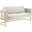 Casa Cream Velvet Sofa with Gold Metal Base