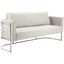 Casa Cream Velvet 75.5" Sofa with Chrome Honeycomb Frame