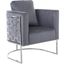 Casa Contemporary Dark Gray Velvet Chair with Chrome Honeycomb Frame