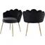 Claire Black Velvet Upholstered Dining Chair with Gold Legs