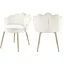 Elegant Cream Velvet Upholstered Side Chair with Brushed Gold Legs