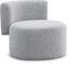 Como Grey Boucle Fabric Round Accent Chair