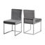 Giselle Gray Velvet Upholstered Side Chair with Chrome Frame