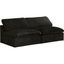 Cozy Cloud Modular Black Velvet Armless Loveseat