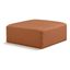 Cognac Vegan Leather Cube Ottoman with Modern Design