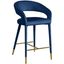 Navy Velvet and Gold Tipped Counter Stool