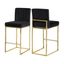 Luxurious 26" Black Velvet Counter Stool with Gold Metal Frame