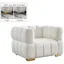 Gwen Contemporary Cream Velvet Chair with Chrome or Gold Legs