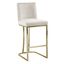 Cream Velvet and Gold Metal Counter Stool