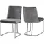 Chic Heidi Grey Velvet & Chrome Metal Side Chair