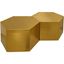 HexaMod Brushed Gold 24" Hexagon Modular Metal Coffee Table Set