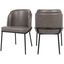 Gray Faux Leather Upholstered Side Chair with Metal Legs