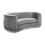 Elegant Julian Gray Velvet Loveseat with Polished Chrome Base