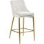 Karina Cream Velvet Counter Stool with Gold Metal Frame, 27.5"H, Set of 2