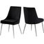 Karina Black Velvet Upholstered Side Chair with Chrome Legs