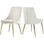 Karina Cream Velvet Armless Side Chair with Gold Legs