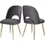 Elegant Logan Grey Velvet Dining Chair with Brushed Gold Legs