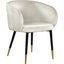 Elegant Cream Velvet Upholstered Dining Chair with Golden Accents