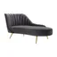 Luxurious Grey Velvet Chaise with Gold Stainless Steel Legs