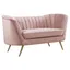 Margo Pink Velvet Loveseat with Gold Legs