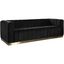 Marlon Black Velvet Sofa with Gold Stainless Steel Base