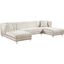 Cream Velvet Tufted Three Piece Sectional Sofa with Acrylic Legs