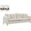 Naomi Cream Velvet Sofa with Gold and Chrome Legs