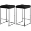 Nicola Black Velvet and Chrome Counter Stools, Set of 2