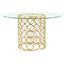 54" Round Gold Glass Contemporary Dining Table