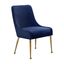 Navy Velvet Parsons Dining Chair with Gold Trim, Set of 2