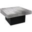 Silver and Black Matte Metal Square Cocktail Table