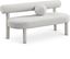 Cream Boucle Fabric Bench with Solid Wood Frame