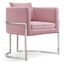 Pippa Pink Velvet and Chrome Accent Chair