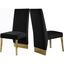 Elegant Porsha 42" Floor-Length Back Black Velvet Dining Chair